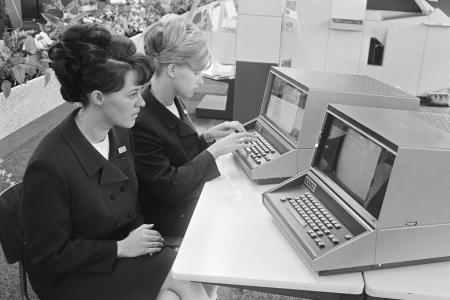 Woman working on a computer